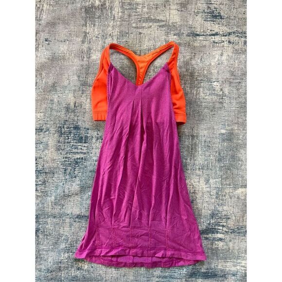Lululemon Pink Orange Practice Freely Tank Heathered Ultra Violet Dazzling 4 - Picture 3 of 6